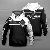 Triumph Motorcycles Black White Pullover Hoodie