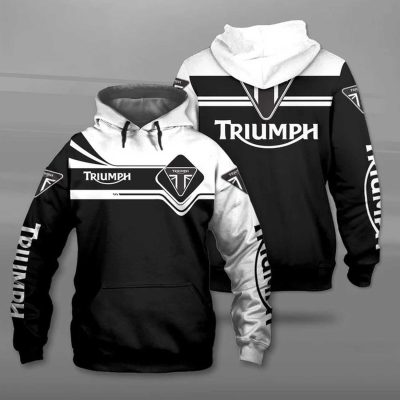 Triumph Motorcycles Black White Pullover Hoodie