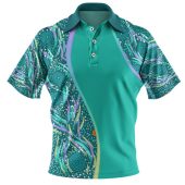 Australia Aboriginal Custom Polo Shirt - Turquoise Dot Dreamtime Polo Shirt