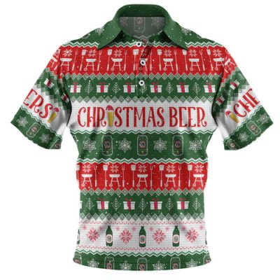 Australia Christmas Custom Polo Shirt - Ugly Christmas Beer Polo Shirt