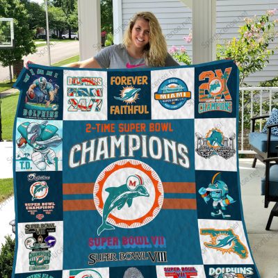 NFL Miami Dolphins Quilt Blanket V3