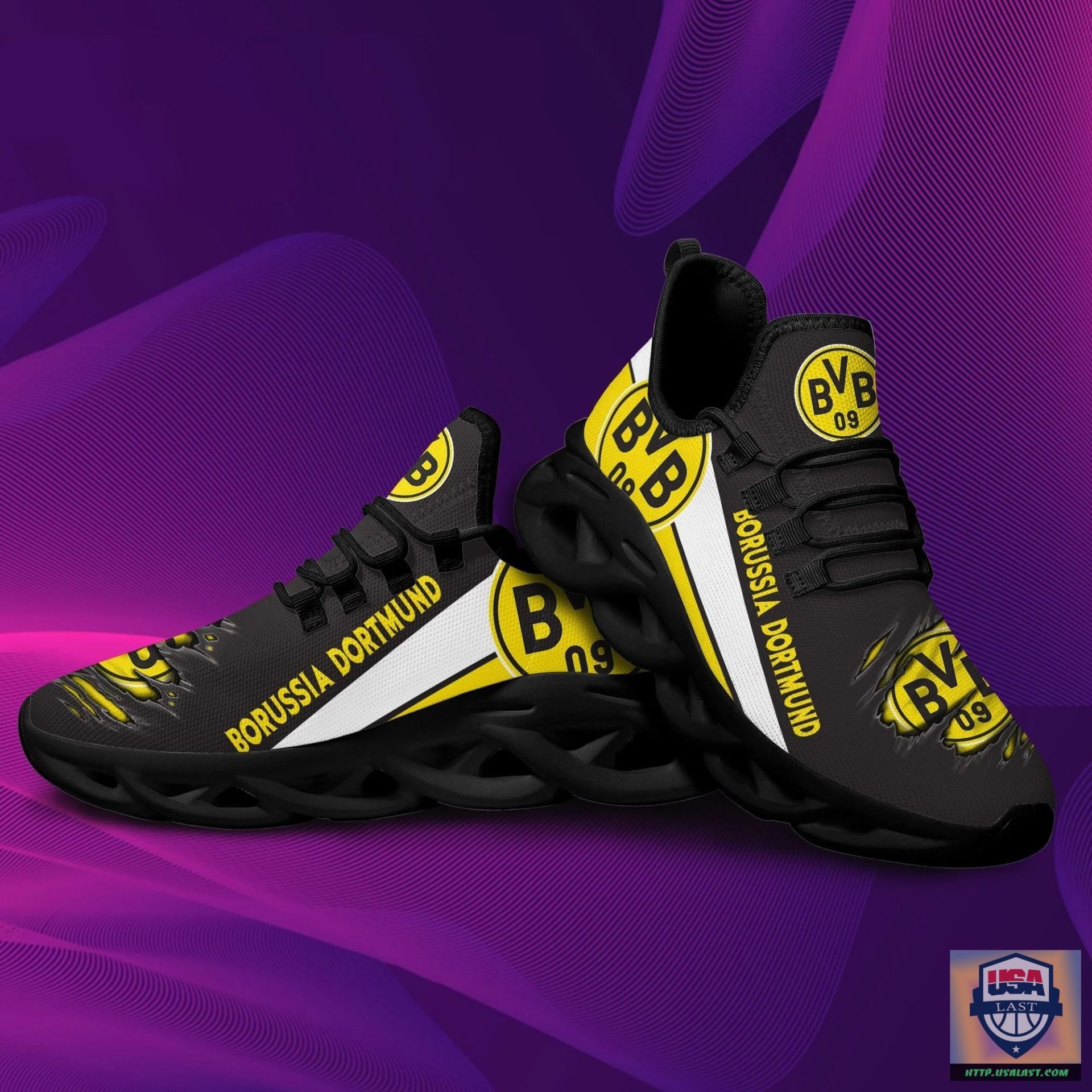 Borussia Dortmund Black Yellow Scratch Max Soul Shoes Borussia Dortmund Black Yellow Scratch Max Soul Shoes