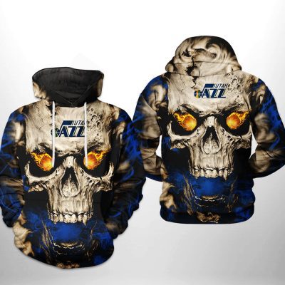 NBA Utah Jazz SKULL 3D PRINTED Pullover Hoodie