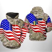 NBA Utah Jazz US FLAG CAMO VETERAN Pullover Hoodie