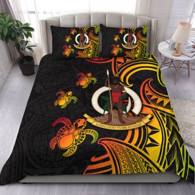 Australia South Sea Islanders Bedding Set - Vanuatu Polynesian Reggae Tentacle Turtle Bedding Set