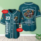 NFL Jacksonville Jaguars Custom Name Number Mascot Baseball Jersey