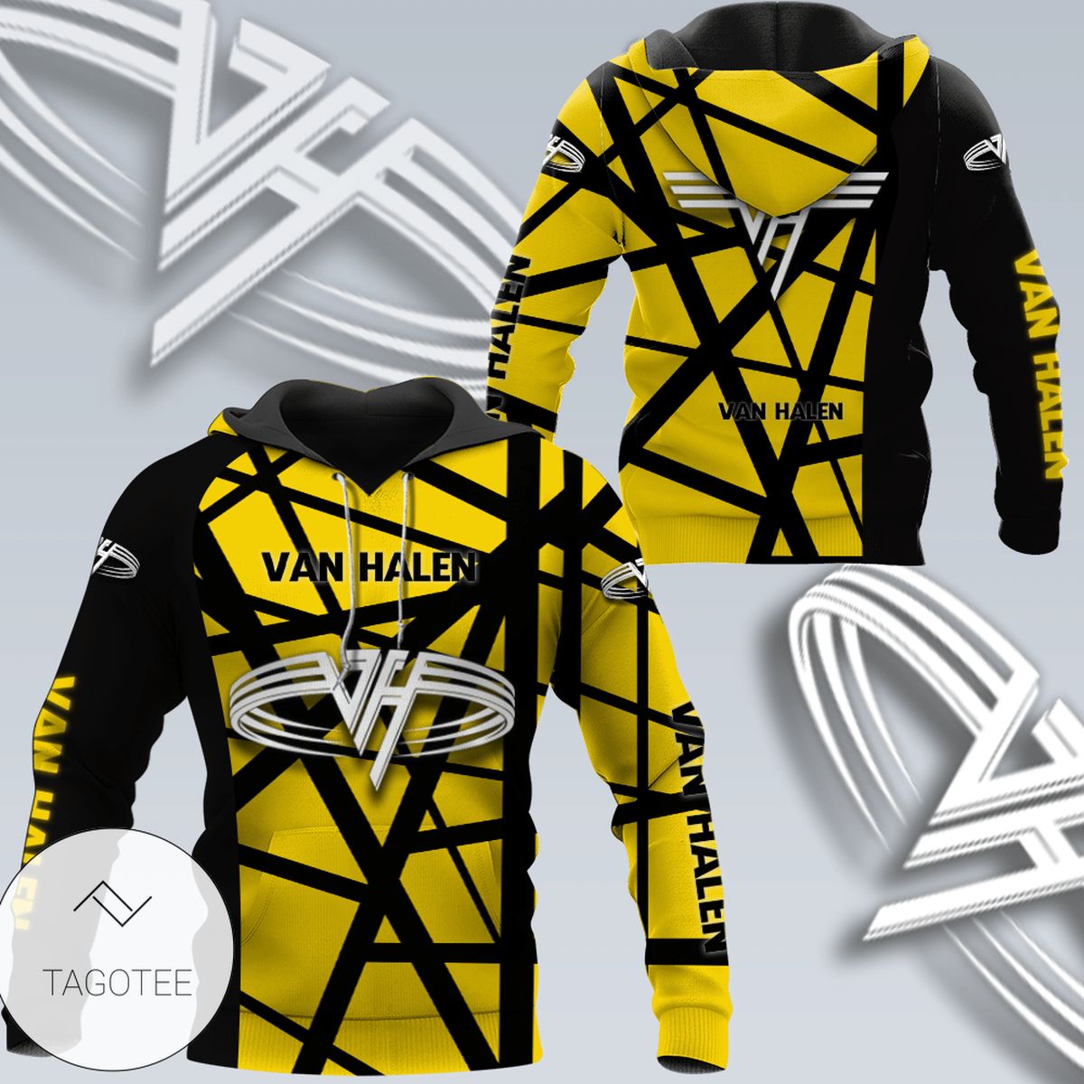 Van Halen Yellow Black Pullover Hoodie Van Halen Yellow Black Pullover Hoodie