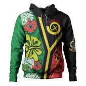 Australia  South Sea Islanders Hoodie - Vanuatu Flag With Habiscus Flowers Hoodie