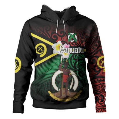 Australia  South Sea Islanders Hoodie - Vanuatu Special Original Flag In Polynesian Style Hoodie