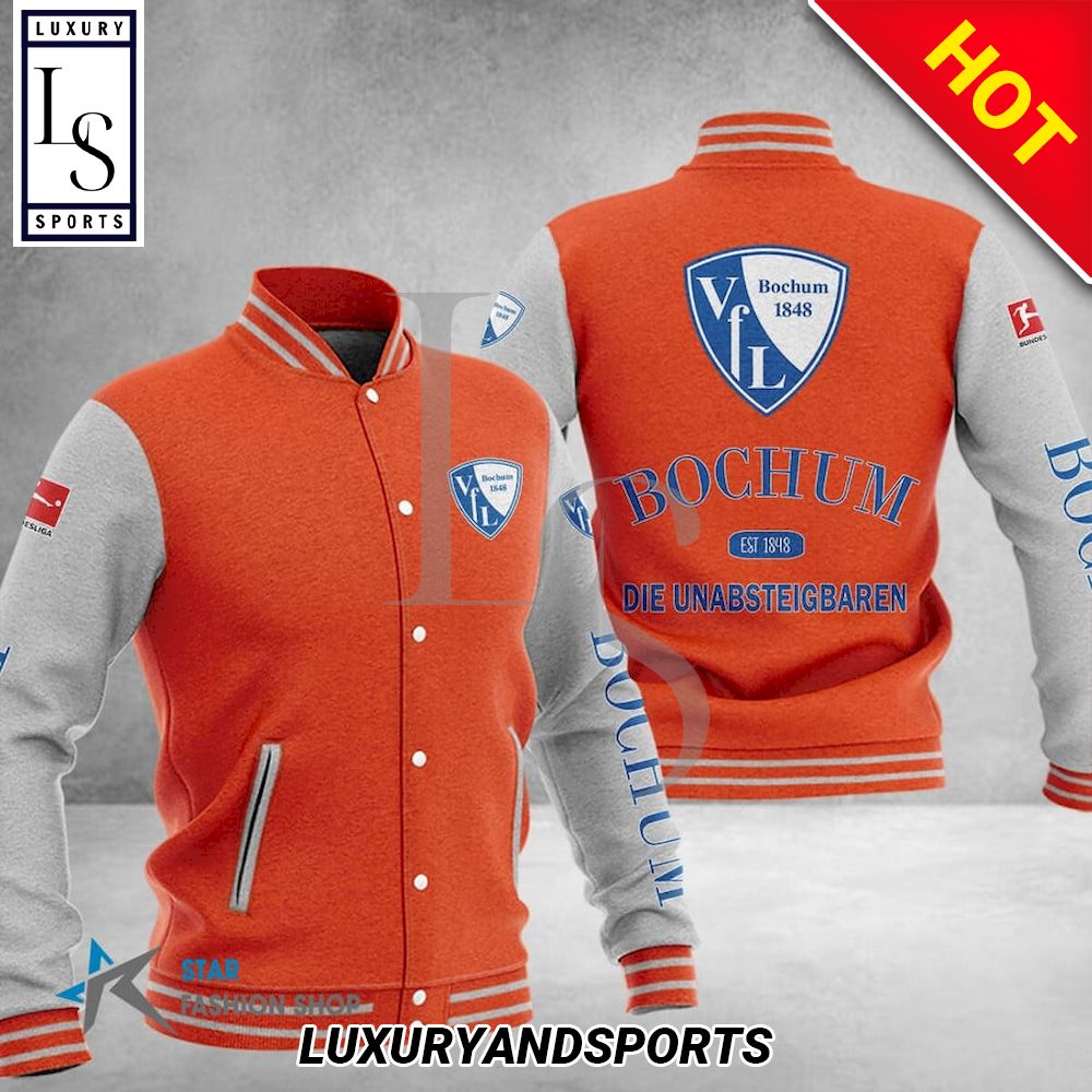 VfL Bochum 1848 Orange White Baseball Jacket VfL Bochum 1848 Orange White Baseball Jacket