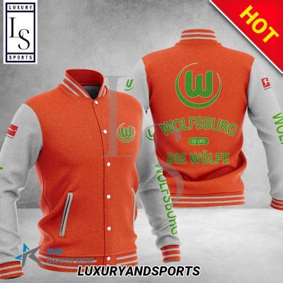 VfL Wolfsburg Orange White Baseball Jacket