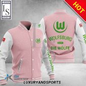 VfL Wolfsburg Pink White Baseball Jacket