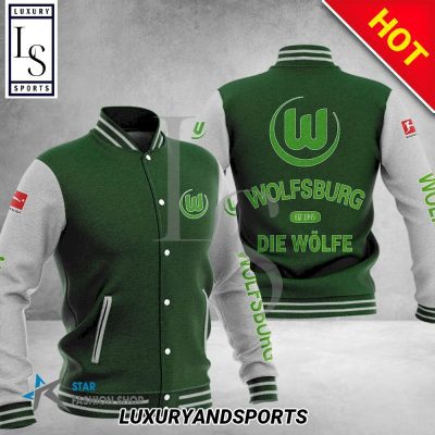 VfL Wolfsburg Dark Green White Baseball Jacket