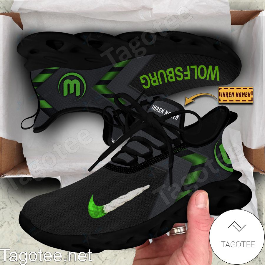 VfL Wolfsburg Custom Name Black Max Soul Shoes VfL Wolfsburg Custom Name Black Max Soul Shoes