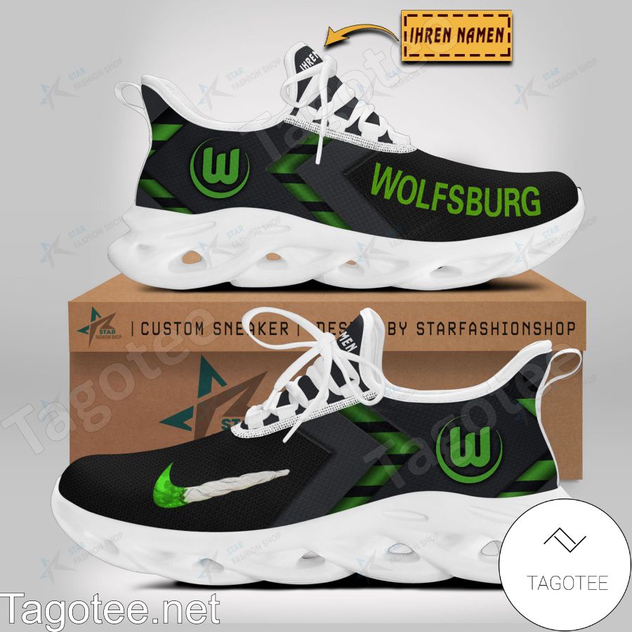 VfL Wolfsburg Custom Name Black Max Soul Shoes VfL Wolfsburg Custom Name Black Max Soul Shoes
