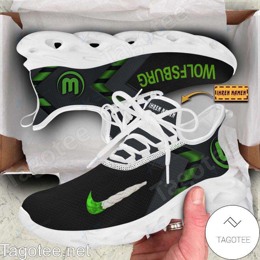 VfL Wolfsburg Custom Name Black Max Soul Shoes VfL Wolfsburg Custom Name Black Max Soul Shoes