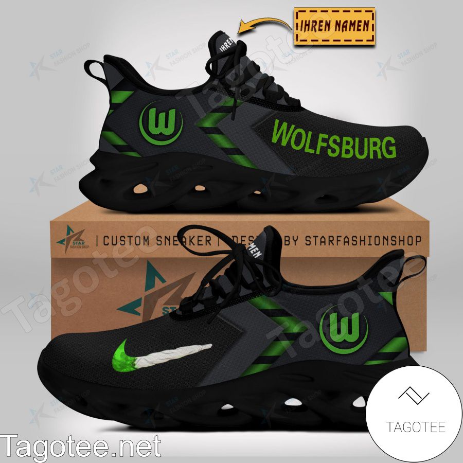VfL Wolfsburg Custom Name Black Max Soul Shoes VfL Wolfsburg Custom Name Black Max Soul Shoes