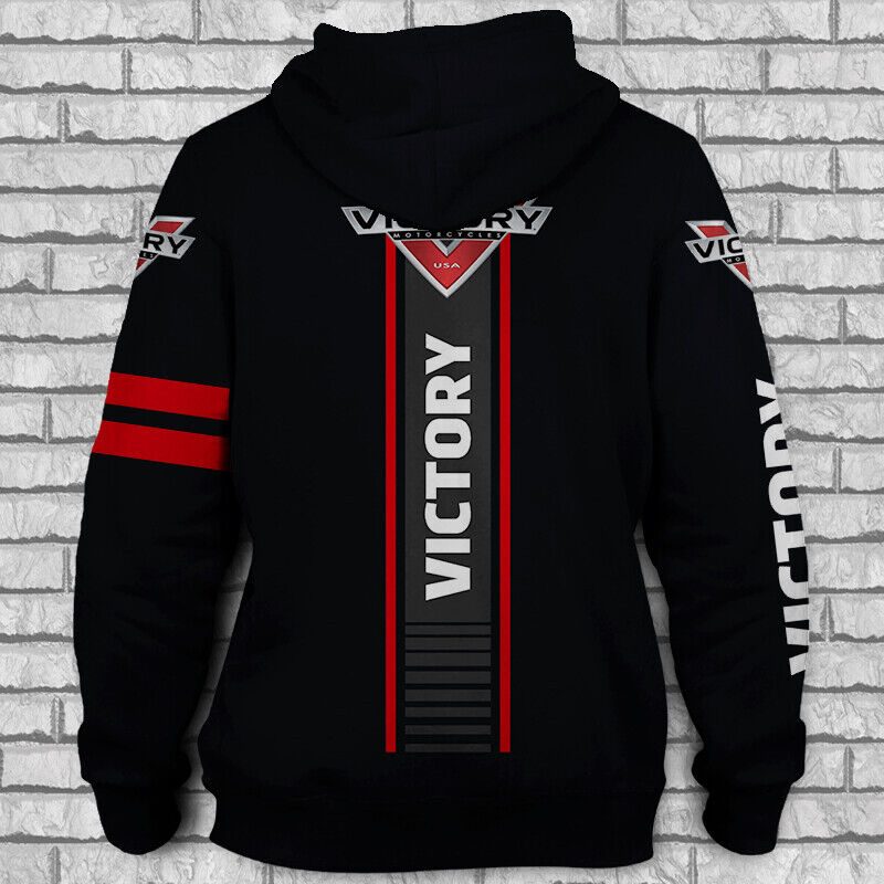 Victory Motorcycles Black Pullover Hoodie Victory Motorcycles Black Pullover Hoodie