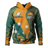 Australia Wallabies Custom Hoodie - Custom Proud And Honoured Indigenous Aboriginal Inspired Gold Jersey Hoodie