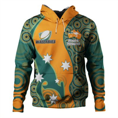 Australia Wallabies Custom Hoodie - Custom Proud And Honoured Indigenous Aboriginal Inspired Gold Jersey Hoodie