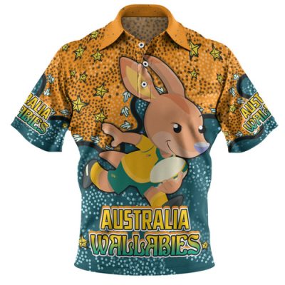 Australia Wallabies Custom Polo Shirt - Team With Dot And Star Patterns For Tough Fan Polo Shirt