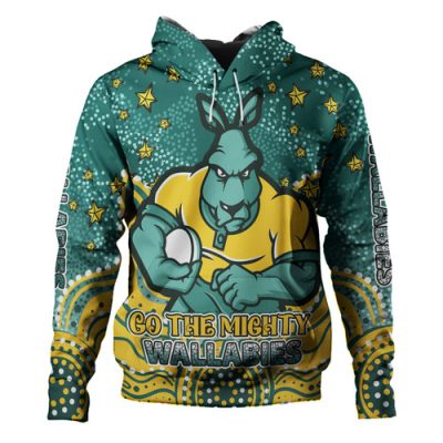 Australia Wallabies Custom Hoodie - Custom With Aboriginal Inspired Style Of Dot Painting Patterns  Hoodie