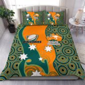Australia Wallabies Custom Bedding Set - Custom Proud And Honoured Indigenous Aboriginal Inspired Gold Jersey Bedding Set