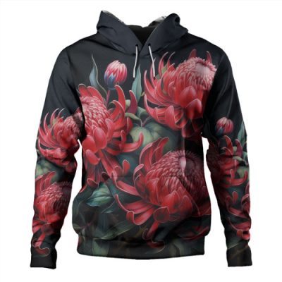 Australia Waratah Hoodie - Red Waratah Flowers Fine Art Ver2 Hoodie