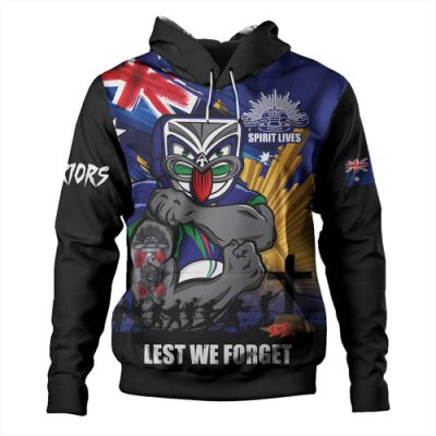 New Zealand Warriors Hoodie Fearless ANZAC Defender