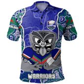 New Zealand Warriors Custom Polo Shirt - Warriors For Life With Aboriginal Style Polo Shirt