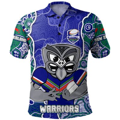 New Zealand Warriors Custom Polo Shirt - Warriors For Life With Aboriginal Style Polo Shirt