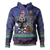 New Zealand Warriors Christmas Custom Hoodie - Ugly Xmas And Aboriginal Patterns For Die Hard Fan Hoodie