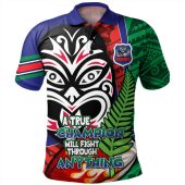 New Zealand Warriors Grand Final Polo Shirt - A True Champion Will Fight Through Anything With Polynesian Patterns