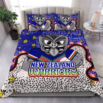 New Zealand Warriors Custom Bedding Set - Team With Dot And Star Patterns For Tough Fan Bedding Set