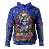 New Zealand Warriors Christmas Custom Hoodie - Merry Christmas Our Beloved Team With Aboriginal Dot Art Pattern Hoodie