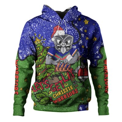 New Zealand Warriors Christmas Custom Hoodie - Let's Get Lit Chrisse Pressie Hoodie