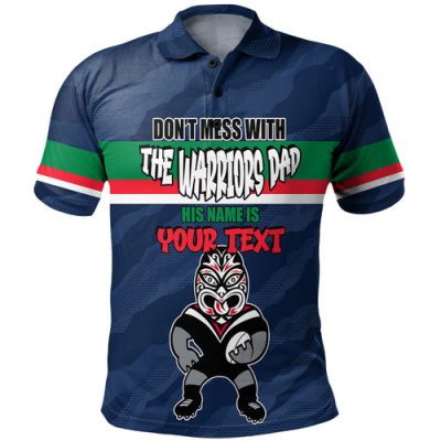 New Zealand Warriors Father's Day Polo Shirt - Screaming Dad and Crazy Fan