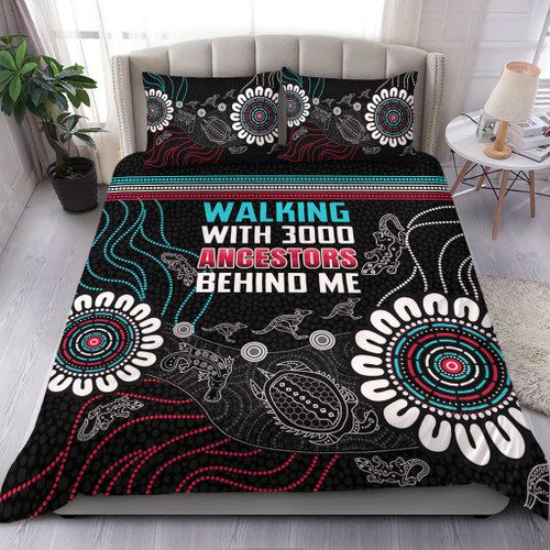 Australia Aboriginal Bedding Set - Walking with 3000 Ancestors Behind Me Black Bedding Set Australia Aboriginal Bedding Set - Walking with 3000 Ancestors Behind Me Black Bedding Set