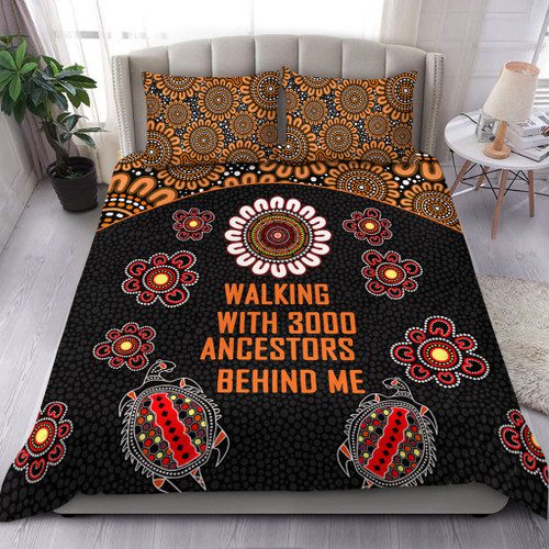 Australia Aboriginal Bedding Set - Walking with 3000 Ancestors Behind Me Black and Orange Patterns Bedding Set Australia Aboriginal Bedding Set - Walking with 3000 Ancestors Behind Me Black and Orange Patterns Bedding Set