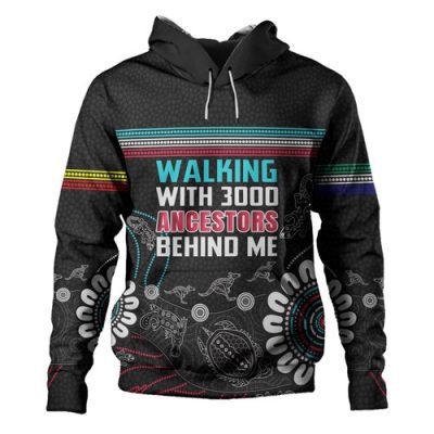 Australia Aboriginal Hoodie - Walking with 3000 Ancestors Behind Me Black Hoodie