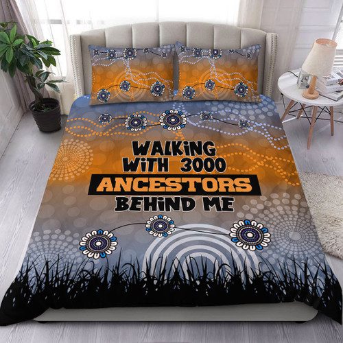 Australia Aboriginal Bedding Set - Walking with 3000 Ancestors Behind Me Black and Orange Patterns Bedding Set Australia Aboriginal Bedding Set - Walking with 3000 Ancestors Behind Me Black and Orange Patterns Bedding Set