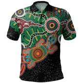 Australia Aboriginal Polo Shirt - Walking with 3000 Ancestors Behind Me Black Polo Shirt