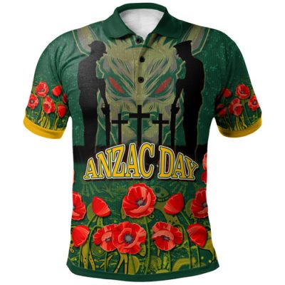 Wallabies Rugby Polo Shirt - Custom Anzac Wallabies Aboriginal Inspired With Animals Polo Shirt