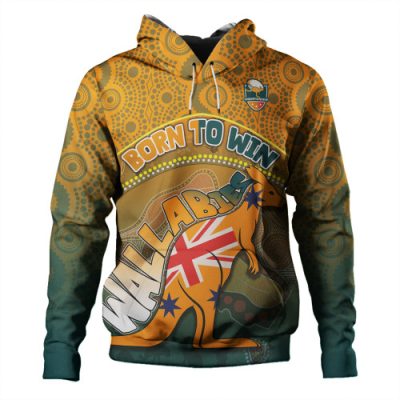 Wallabies Aboriginal Hoodie - Custom Australia Passionate Fan Born To Win With Aboriginal Inspired Style