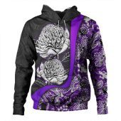 Australia  Warratah Goanna Aboriginal Hoodie - Waratah Flowers With Blue Lizards, Stones, Sand Dot Art Painting Inspired Hoodie