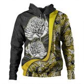 Australia  Warratah Goanna Aboriginal Hoodie - Waratah Flowers With Red Lizards, Stones, Sand Dot Art Painting Inspired Hoodie