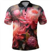 Australia Waratah Polo Shirt - Waratah Oil Painting Abstract Ver1 Polo Shirt
