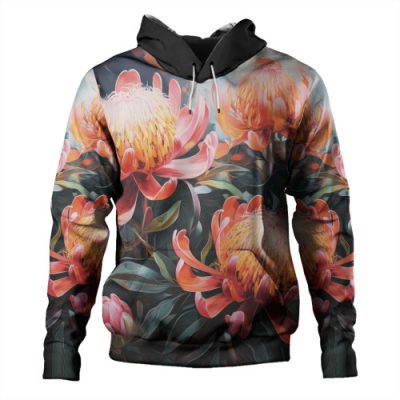 Australia Waratah Hoodie - Waratah Oil Painting Abstract Ver2 Hoodie