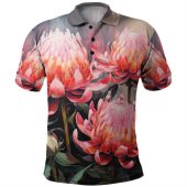 Australia Waratah Polo Shirt - Waratah Oil Painting Abstract Ver1 Polo Shirt
