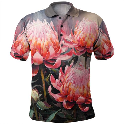 Australia Waratah Polo Shirt - Waratah Oil Painting Abstract Ver1 Polo Shirt Australia Waratah Polo Shirt - Waratah Oil Painting Abstract Ver1 Polo Shirt
